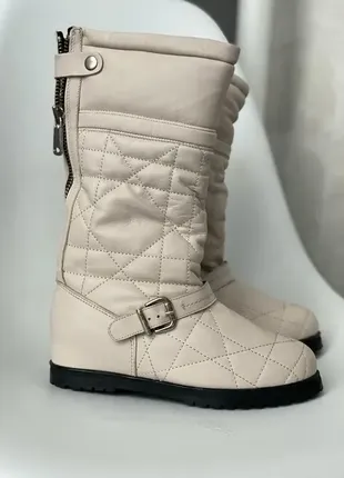 Молочні зимові чоботи з натуральної шкіри1 фото