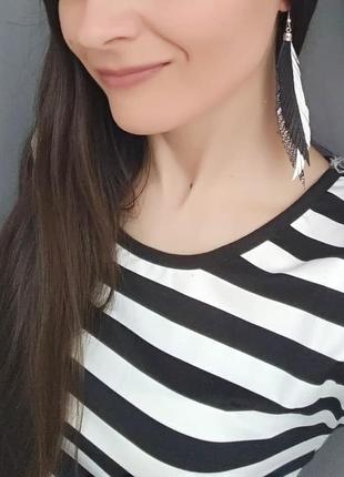 Шкіряні сережки, пір′їни зі шкіри, ручна робота ′mona′ 2