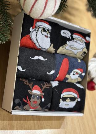 Новорічний набір шкарпеток | чоловічі шкарпетки | теплі шкарпетки2 фото
