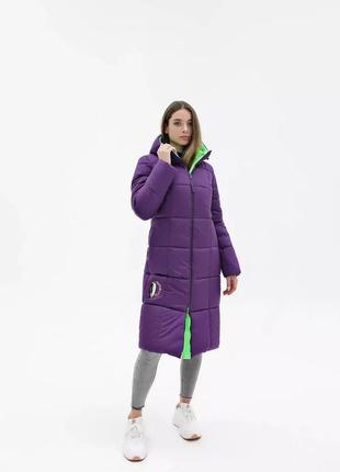 Практичный женский пуховик пальто средней длины большие размеры 44-54 размеры разные цвета