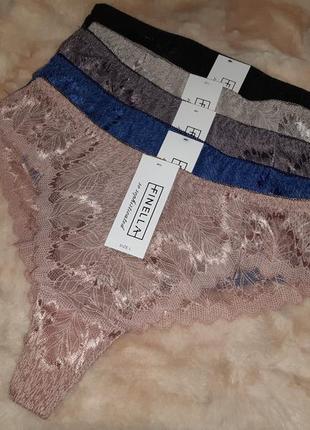 Набір із п'яти трусиків жіночі бразиліани мережевні гіпюрові finella спідня білизна нижня білизна
