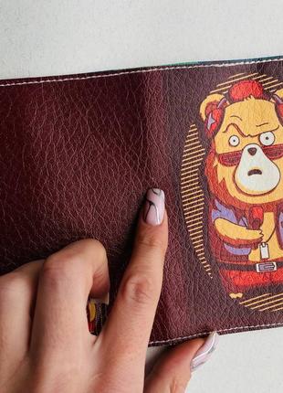 1+1=3 на все !! кожа обложка на паспорт книжкку, загран , загранпаспорт биометрический медведь2 фото