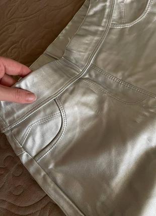 Лосины / штаны серебристые,в платиновом цвете3 фото
