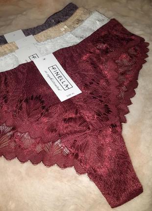 Набір із чотирьох трусиків жіночі бразиліани мережевні гіпюрові finella спідня білизна нижня білизна