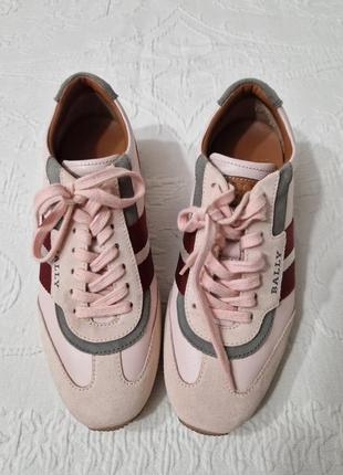 Женские шикарные оригинальные кроссовки bally althea sneakers  розовый цвет