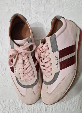 Жіночі шикарні оригінальні кросівки bally althea sneakers рожевий колір2 фото