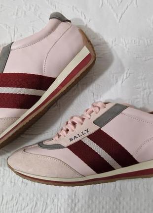 Женские шикарные оригинальные кроссовки bally althea sneakers  розовый цвет7 фото