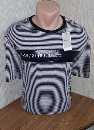 Бомбова футболка в смужку jack&jones core, made in bangladesh з биркою