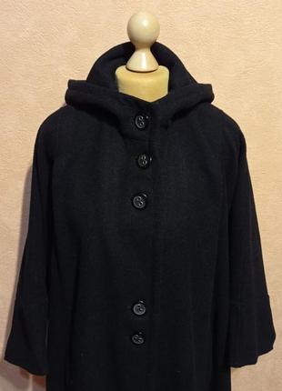 Жіноче пальто-пончо з капюшоном, 80% вовни (швеція).5 фото