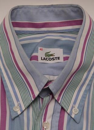 Lacoste l-xl 40 рубашка длинный рукав хлопок2 фото