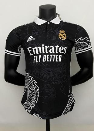 Футболка real madrid dragon special edition black реал адідас футбольна форма adidas ronaldo роналдо