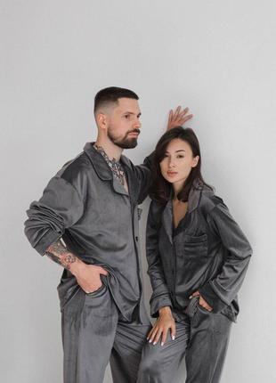 Чоловіча велюрова піжама. тепла чоловіча піжама2 фото