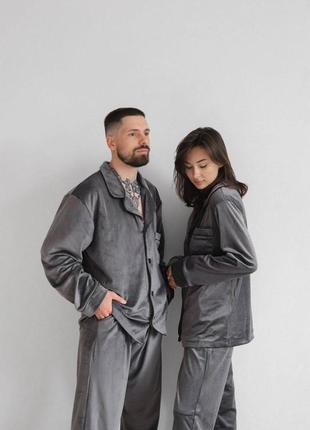 Чоловіча велюрова піжама. тепла чоловіча піжама4 фото