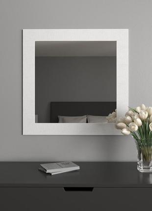 Дзеркало квадратне для ванни x 96х96 універсальне настінне для спальні, дзеркало в білій рамі гарне1 фото