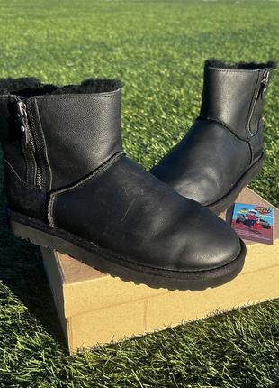 Жіночі шкіряні зимові уггі ugg classic double zip vitto rossi