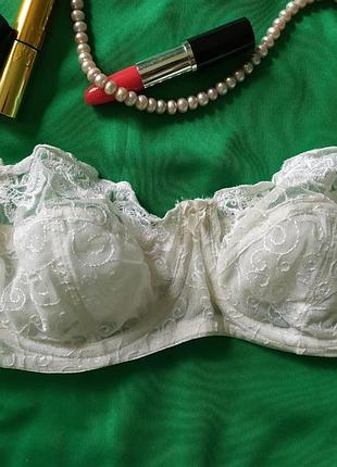 Винтажный белый кружевной бюстгальтер балконет без бретелей для платья с открытыми плечами