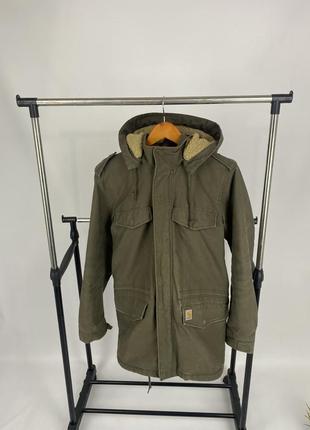 Зимняя мужская куртка carhartt парка кархарт vintage на меху