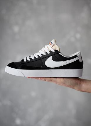 Шикарные кроссовки nike blazer low ‘77 black white premium чёрные с белым унисекс 36-45 р