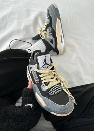 Кросівки nike air jordan retro 4 x off white “black / beige” premium3 фото