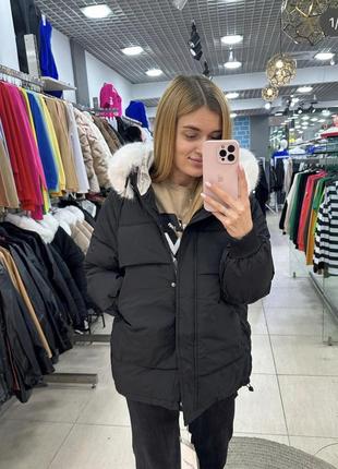 Парка в черном цвете