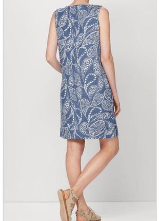 N3xt blue paisley print linen blend sleeveless shift dress - size 8 (s)3 фото