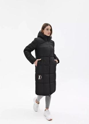 Практичний жіночий пуховик пальто середньої довжини великі розміри 44-54 розміри різні кольори1 фото