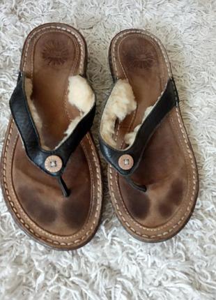 Уггі, шльопанці, в'єтнамки, натуральна шкіра, з хутром, ugg