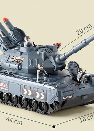 Іграшковий танк panther ks-99, світло, звукові ефекти, техніка, піхота. інтерактивна модель танка panther ks-996 фото