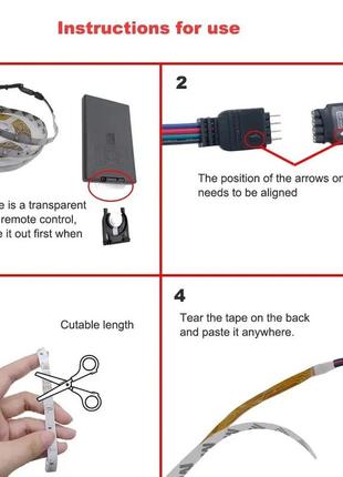 Світлодіодна led-стрічка rgb 2835 різнобарвний 15 м 12 v з bluetooth-керуванням пульт, контролер, адаптер2 фото