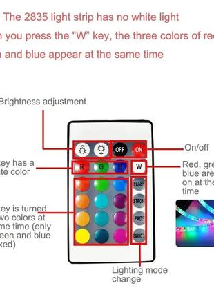 Світлодіодна led-стрічка rgb 2835 різнобарвний 15 м 12 v з bluetooth-керуванням пульт, контролер, адаптер4 фото