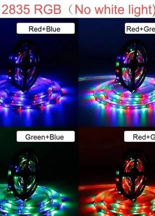 Світлодіодна led-стрічка rgb 2835 різнобарвний 15 м 12 v з bluetooth-керуванням пульт, контролер, адаптер5 фото