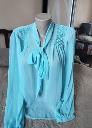 Легкая полупрозрачная шифоновая рубашка блуза 42 р