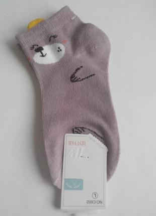 Шкарпетки дитячі для дівчаток з мордочкою і вушками преміум якість