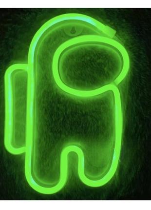Настенный светильник - ночник neon amazing — among us green