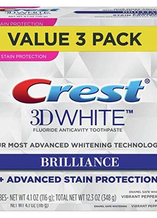 Американская отбеливающая зубная паста crest brilliance 3d white ausa4 фото