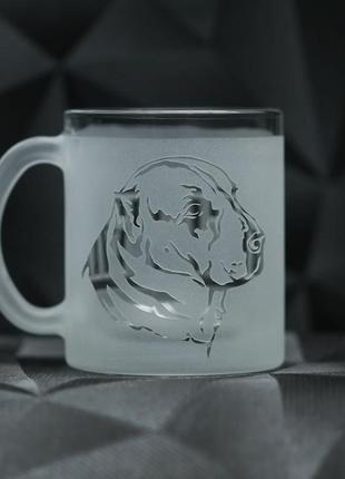 Подарункова чашка 320 мл з гравіюванням для любителів собак середньоазіатська вівчарка(алабай)