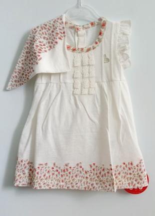 Плаття і косинка трикотаж "бамбук" bebetto для дівчинки 9-12мес.