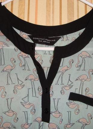 Легкая шифоновая блузочка в "фламинго"3 фото