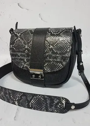 Сумка женская "римини" натуральная кожа, черная