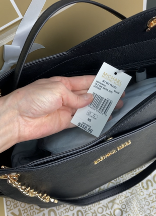 Шкіряна сумка michael kors jet set tote майкл корс оригінал5 фото