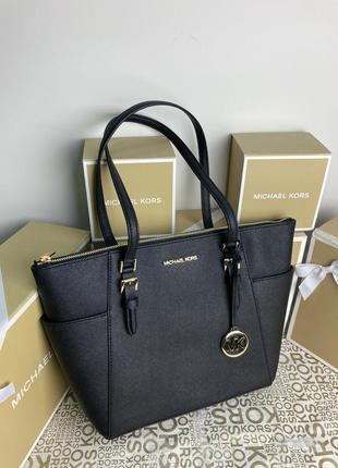 Кожаная сумка michael kors jet set zip tote корс оригинал