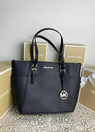 Кожаная сумка michael kors jet set zip tote корс оригинал3 фото