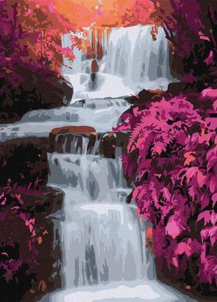 Картина за номерами "тропічний водоспад" ідейка kho2862 40х50 см