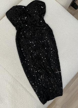 Черное платье в бисерах6 фото