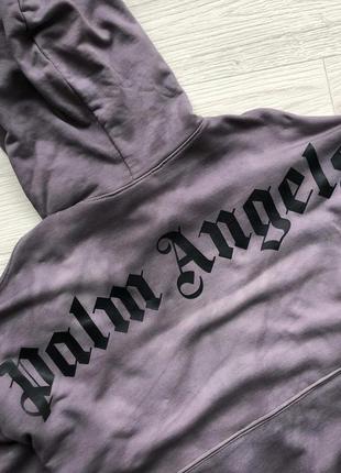 Кастомное худи palm angels curved logo tie dye hoodie grey4 фото