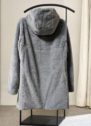 Двусторонняя зимняя стеганная куртка-шуба с капюшоном frime4 фото