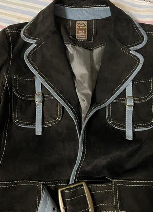 Куртка піджак із полірованої замші