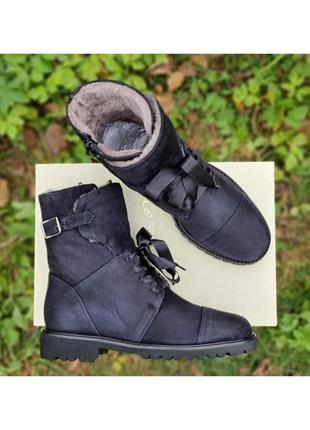 Замшеві італійські теплі зимові черевики на овчині gabrielle 🇮🇹 italy 37-38 розмір