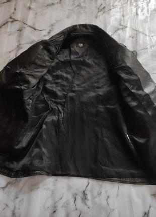 Стильна та актуальна двубортна куртка піджак блейзер із натуральної шкіри7 фото