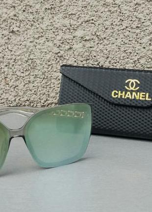 Chanel очки женские солнцезащитные зеркальные салатовые2 фото